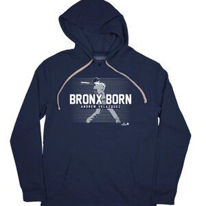 BreakinGt Andrew Velazquez Bronx Born Hoodie Size L Front pocket Navy Cotton